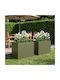 vidaXL Set 2 Metallische Pflanzgefäße Hellgrün 50x50cm