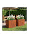 vidaXL Set of 2 Metallic Rusty Flower Pots 40cm