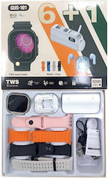 GUS-101 Smartwatch Με Powerbank 5000mah & Ασύρματα Ακουστικά 49mm