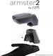 Rati Complete Armster 2 Car Armrest Citroen C3 2024 Detachable Pocket Plastic Leatherette Grey Frame Black Mounting Adapter 1 Set V01902+v01565 Rati C19021565/rt