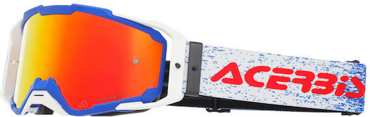 Acerbis Vitrion Spiegel MX Motocross-Schutzbrille Blau Weiß