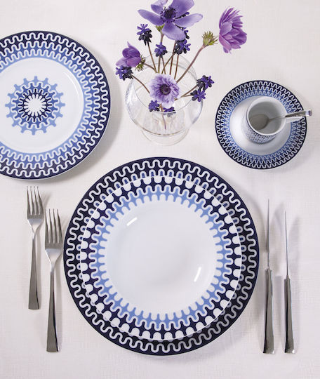Ionia Illusion Blue Porcelain Dinnerware Set 20pcs