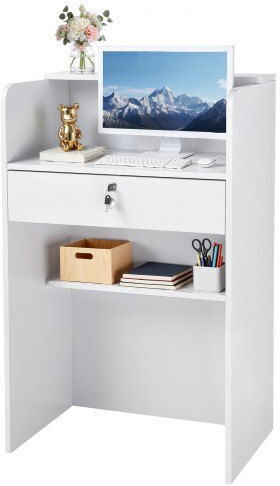 Computer Office Desk 60x40x96cm White Computer Office Desk 60x40x96cm White