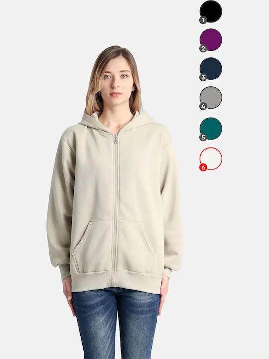 Paco & Co Damen Sweatshirt Strickjacke Weiß
