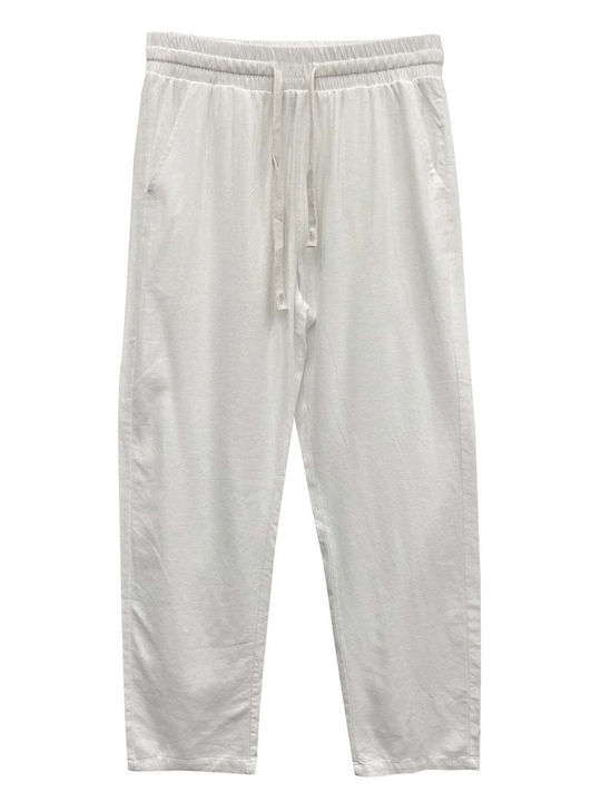 Ansin Trousers in Relaxed Fit White