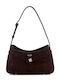 Ella Damen-Schultertasche aus Wildleder Espresso