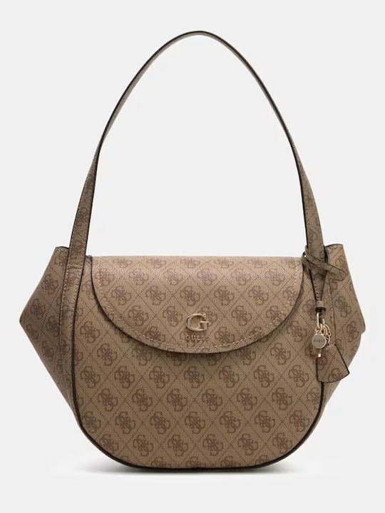 Guess Latte Logo Дамска Чанта С Капак Бежова
