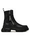 Trekka Leder Damen Stiefeletten Knöchel Schwarz