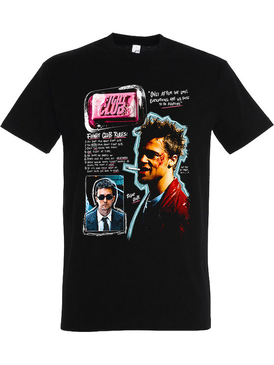 Männliches Bedrucktes T-shirt Schwarz Fight Club Dp9185