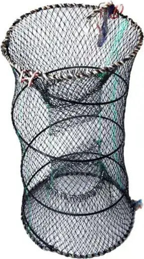 45x85cm Πτυσσόμενη Κυλινδρική Παγίδα Αλιευμάτων Διπλή Είσοδο