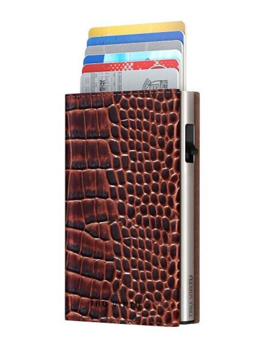Click & Slide Men's Wallet with RFID Brown