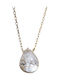 Gatsa Necklace With Tear Design In 14K Gold With Zircon