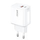 BWOO Зарядно Устройство Без Кабел с USB-A Порт и USB-C Порт 20W Power Delivery Бял (BO-CDA182)