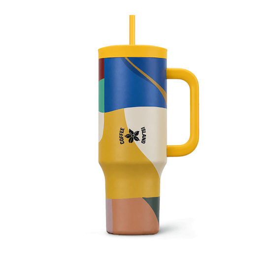 Coffee Island Bright Light Thermos Cup 1.2lt Bright Light with Straw