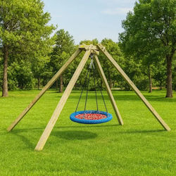 White Rhino Hanging Wooden Swing Baobab Brown