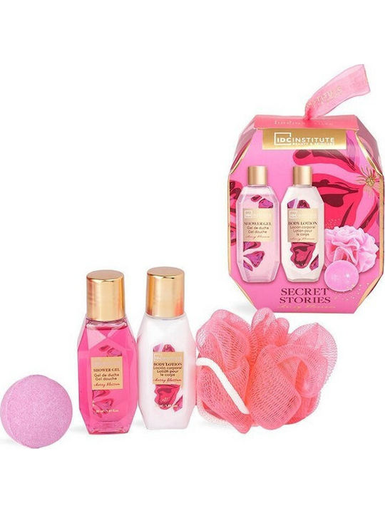 IDC Institute Secret Stories Floral Edition Мини комплект за грижа за почистване на тялото 4 бр