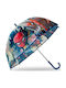 Kids Umbrella Curved Handle Transparent With Diameter 46cm