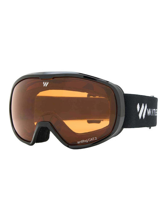 Witeblaze Μάσκα Σκι & Snowboard Παιδική Μαύρη με Φακό σε Μαύρο Χρώμα