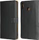 Klappbare Leder / Silikon Brieftasche Schwarz (Honor 8X)