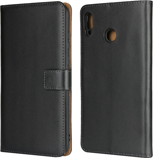 Klappbare Leder / Silikon Brieftasche Schwarz (Honor 8X)