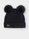 Kinder Beanie Gestrickt Schwarz