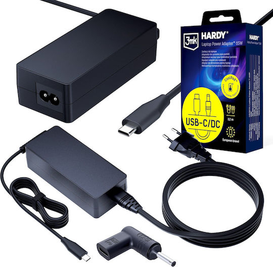 3MK USB-C Universeller Laptop-Ladegerät 65W 20V für Acer / Samsung / Asus / Universal ohne Netzkabel