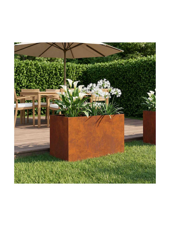 vidaXL Metallischer Blumentopf Rusty 60x40x40cm