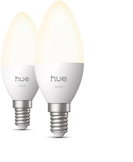 Philips Smart Λάμπες Philips Hue LED 3.7W για Ντουί E14 Θερμό Λευκό 2τμχ