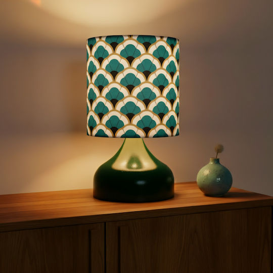 Inspiral Tree Lămpi De Masă Din Material Textil Pentru Dulie E27 Cu Pălărie Verde Și Bază