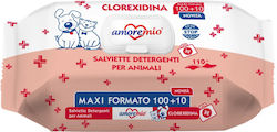 Dog and Cat Wet Wipes Amoremio Chlorhexidine 110 Pcs