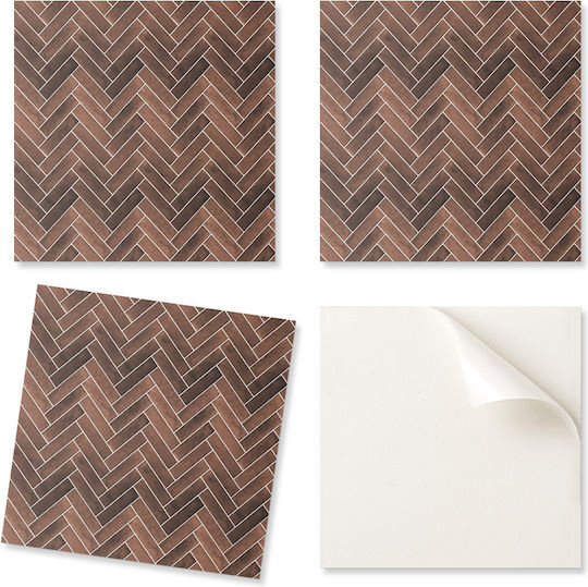 Decorative Tile Graphic Stickers Wooden Herringbone Design 4x50x50 Pc