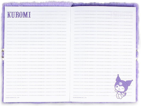 Notebook Velvet Cover Lock Kuromi Y21x15x2,5cm