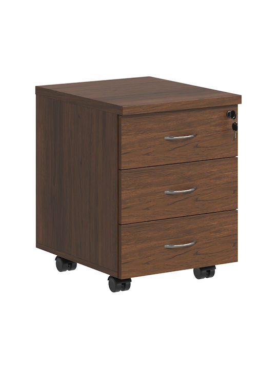 Office Drawer Wooden Fesialo with Wheels Lock & Drawers Wenge 39x47x52.5cm