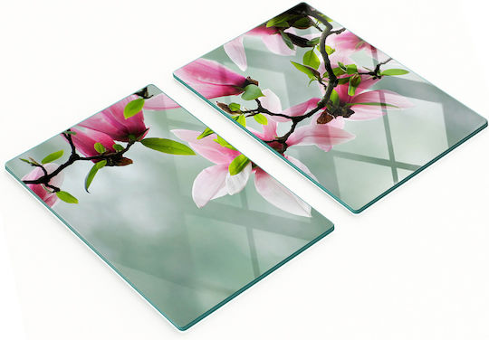 Tulup Σετ Επιφάνεια Κοπής Γυάλινη Ροζ 52x40cm 2τμχ