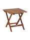 Wooden Auxiliary Table for Small Outdoor Spaces Foldable Endo Natural 45x45x45cm