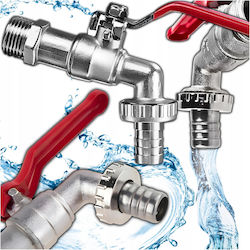 Totalstore Sphärische Wasserhahn 3/4 mit Verbinder Gartenschlauch Wasserhahn Mauser