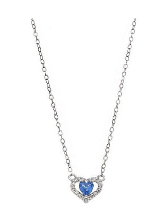 Senza Necklace With Heart Design Made Of Silver