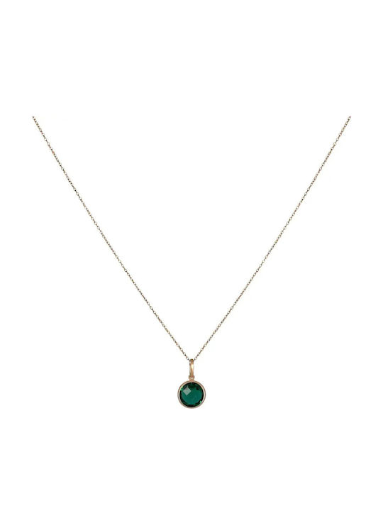 Green 9 K Gold Necklace