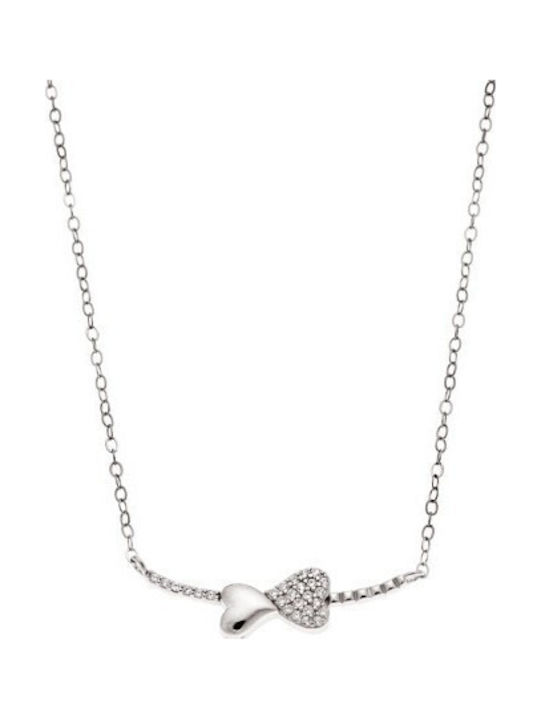 Senza Necklace With Heart Design Made Of Silver