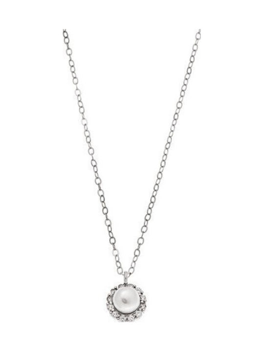 Senza Silver Necklace with Pearls