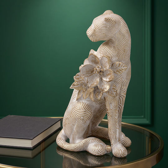 Decorative Polyresin 14x10x24 Cm Tiger Gold Keskor 67361