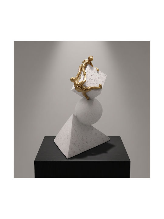 Decorative Polyresin 11x15x25 Cm White Gold Keskor 72345-2