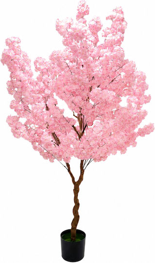 Künstliche Blühende Kirsche Rosa Topfpflanze 210cm 87217-2