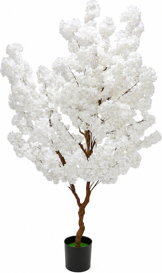 Artificial Blooming White Cherry Potted Plant 210cm 87217-1