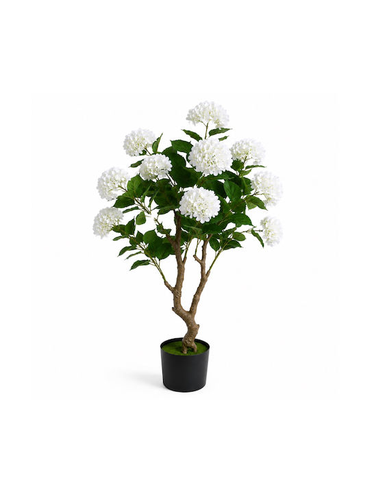 Hortensia Artificială Albă Plantă În Ghiveci 140cm 87222-1