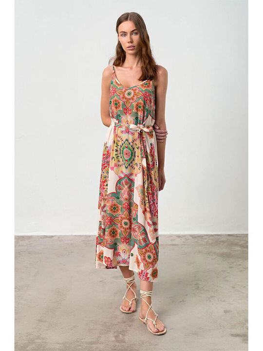 Vamp Summer Midi Slip Dress Multicolour