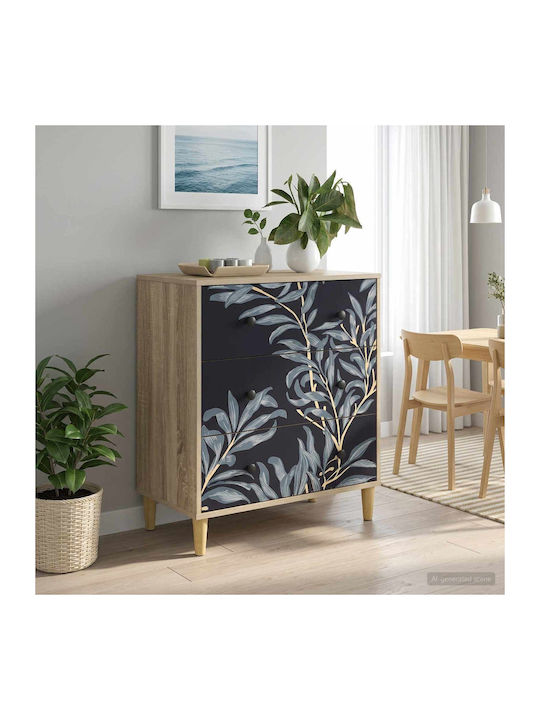 Kommode Schlafzimmer Holz Dokkum Blau 66x36.5x75cm