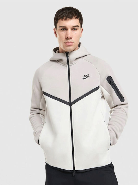 Nike Tech Fleece Ζακέτα με Κουκούλα Μπεζ