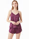 Jumelles Babydoll Burgundia De Vară