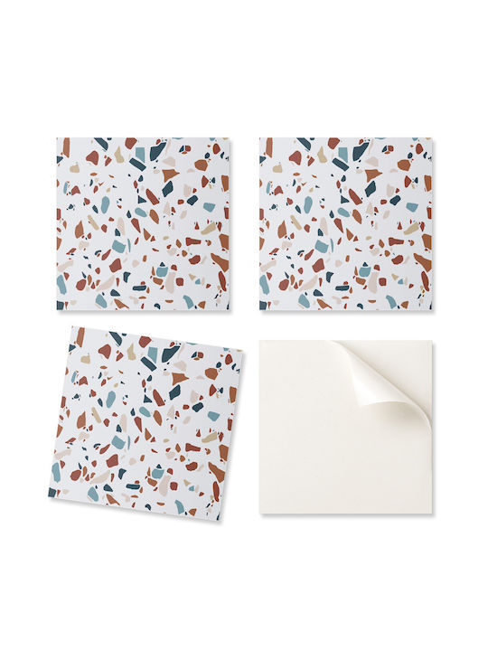 Easy Assembly Vinyl Tile Set Abstract Mosaic Pattern 4x50x50 cm